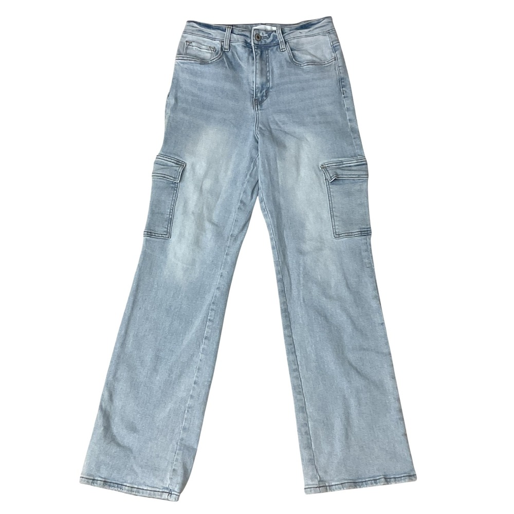 VERVET 90s Vintage Straight Leg Cargo Jeans Light‎ Wash Size 27 - Picture 4 of 12